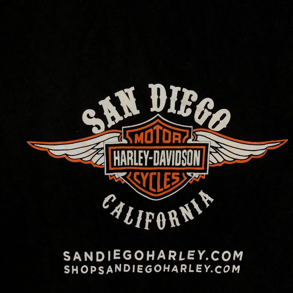 SOLD Y2K Harley Davidson San Diego Biker Streetwear T-shirt - Picture 8 of 9